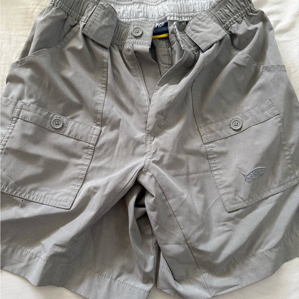 AFTCO Gray Cargo Shorts with Relaxed Fit